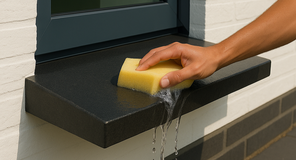 Graniet nero raamdorpel schoonmaken en reinigen - Natuursteenshop